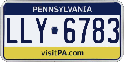 PA license plate LLY6783