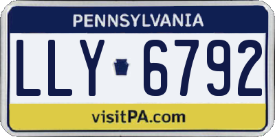 PA license plate LLY6792