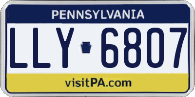 PA license plate LLY6807