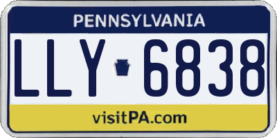 PA license plate LLY6838