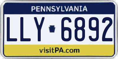 PA license plate LLY6892