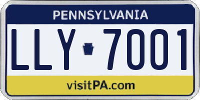 PA license plate LLY7001