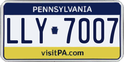 PA license plate LLY7007