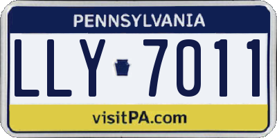 PA license plate LLY7011
