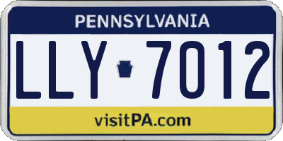 PA license plate LLY7012
