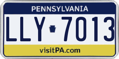 PA license plate LLY7013