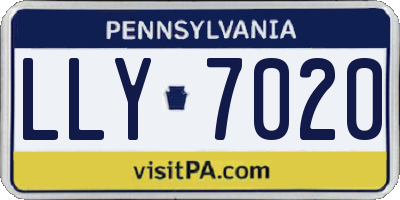 PA license plate LLY7020