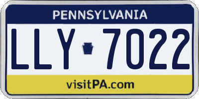 PA license plate LLY7022