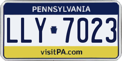 PA license plate LLY7023
