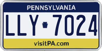 PA license plate LLY7024