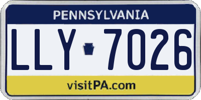PA license plate LLY7026
