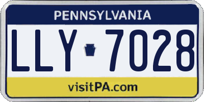 PA license plate LLY7028