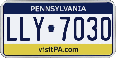 PA license plate LLY7030