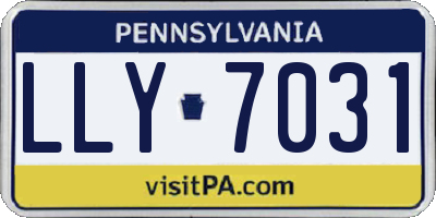 PA license plate LLY7031
