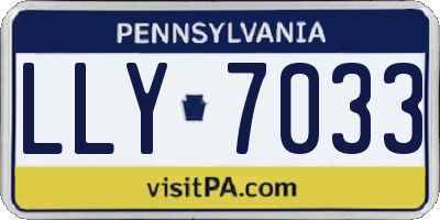 PA license plate LLY7033