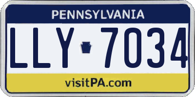 PA license plate LLY7034