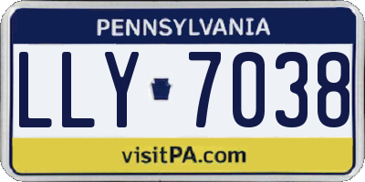 PA license plate LLY7038