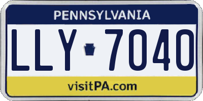 PA license plate LLY7040