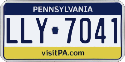 PA license plate LLY7041