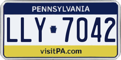 PA license plate LLY7042