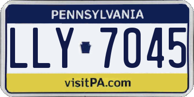 PA license plate LLY7045