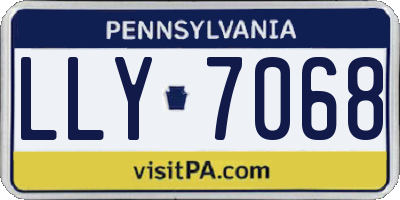 PA license plate LLY7068