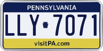 PA license plate LLY7071