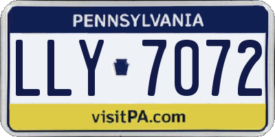 PA license plate LLY7072