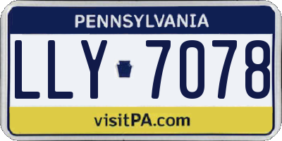 PA license plate LLY7078