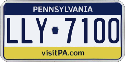 PA license plate LLY7100