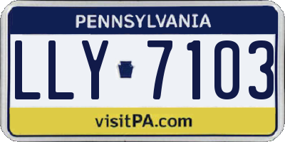 PA license plate LLY7103