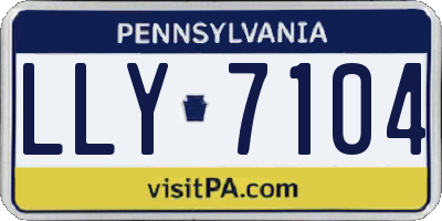 PA license plate LLY7104