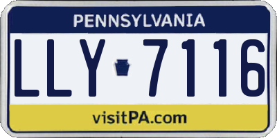 PA license plate LLY7116