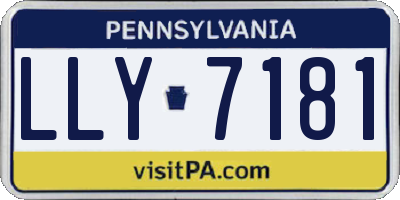 PA license plate LLY7181