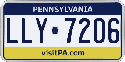 PA license plate LLY7206