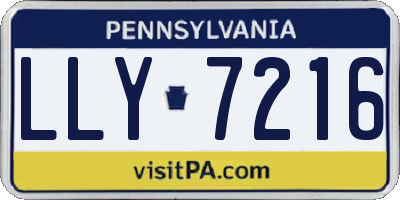 PA license plate LLY7216
