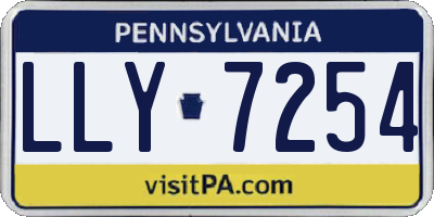 PA license plate LLY7254