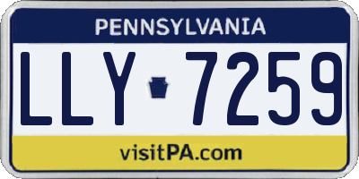PA license plate LLY7259