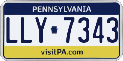 PA license plate LLY7343