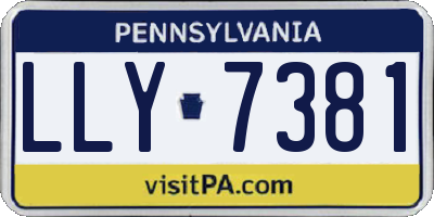 PA license plate LLY7381