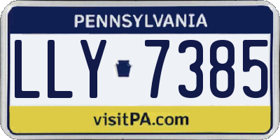 PA license plate LLY7385