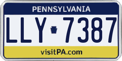 PA license plate LLY7387
