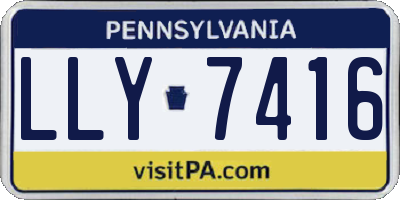 PA license plate LLY7416