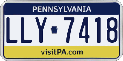 PA license plate LLY7418