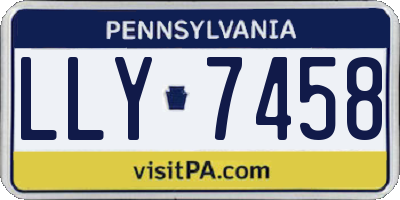 PA license plate LLY7458