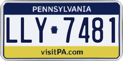 PA license plate LLY7481