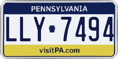 PA license plate LLY7494