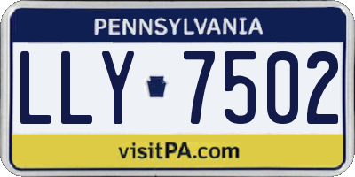 PA license plate LLY7502