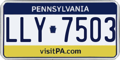 PA license plate LLY7503