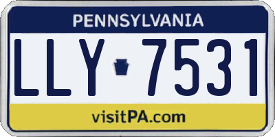 PA license plate LLY7531